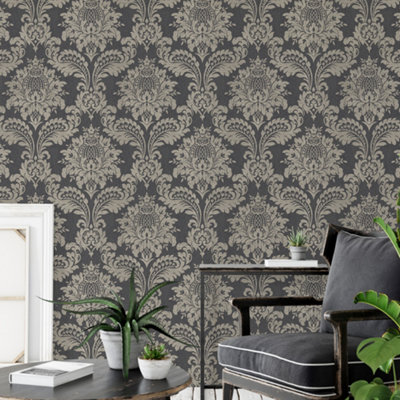 Boutique Archive Black & Gold Damask Wallpaper