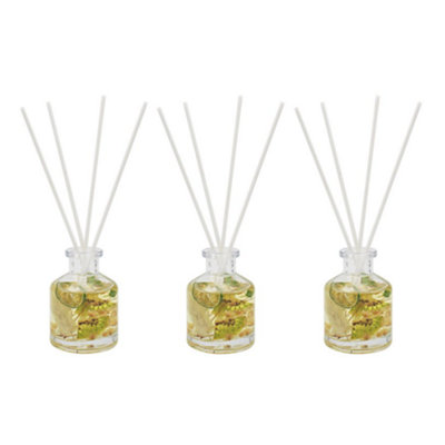 Boutique Lime Basil & Mandarin Floral Reed Diffuser Set of 3 Gift Set
