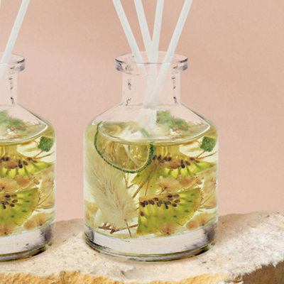 Boutique Lime Basil & Mandarin Floral Reed Diffuser Set of 3 Gift Set - 4