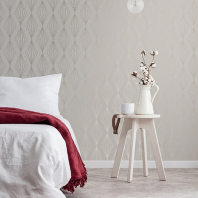 Boutique Marquise Geometric Pearl Wallpaper