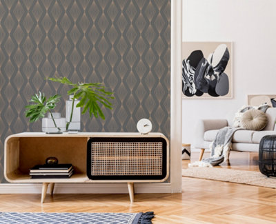 Boutique Marquise Geometric Smokey Quartz Wallpaper