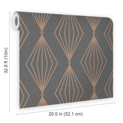 Boutique Marquise Geometric Smokey Quartz Wallpaper