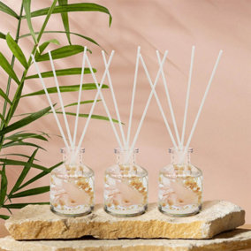 Boutique Peony & Blush Suede Floral Reed Diffuser Set of 3 Gift Set