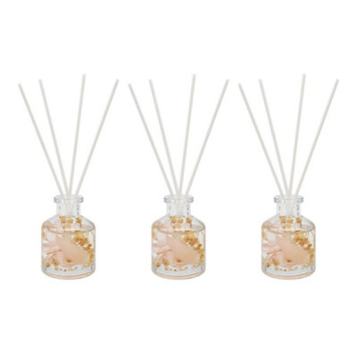 Boutique Peony & Blush Suede Floral Reed Diffuser Set of 3 Gift Set
