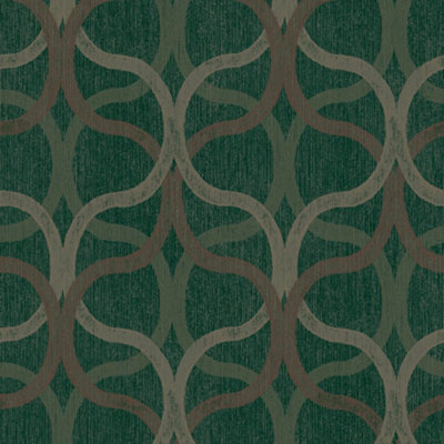 Boutique Refine Geometric Green & Gold Wallpaper