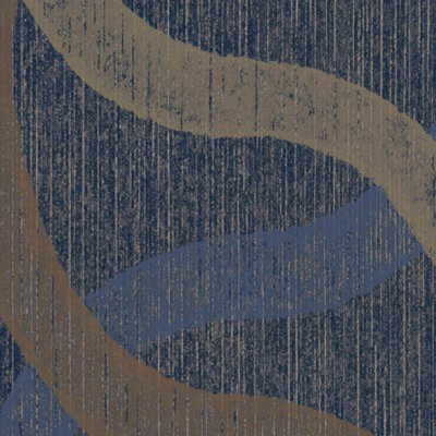Boutique Refine Geometric Navy & Gold Wallpaper