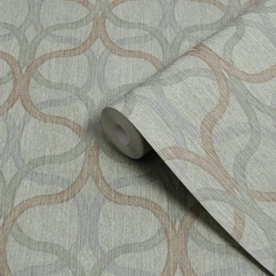 Boutique Refine Geometric Sage Green Wallpaper