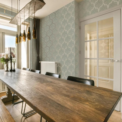 Boutique Refine Geometric Sage Green Wallpaper