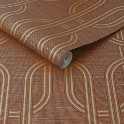 Boutique Ruby Indulgent Geometric Wallpaper