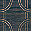 Boutique Sapphire Indulgent Geometric Wallpaper