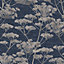 Boutique Sapphire Serene Seedhead Floral Wallpaper