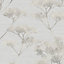 Boutique Serene Seed-Head Grey Floral Wallpaper