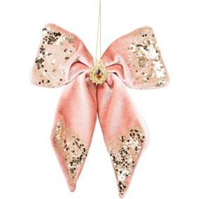 Bow Pink 17x22cm - Christmas Hanging Decoration
