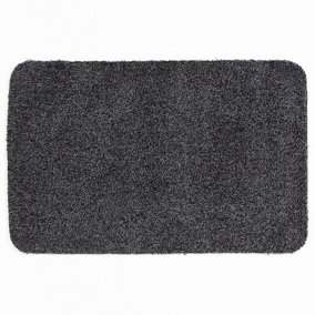 Bowden Polyester Cotton Washable Mat with TPR Backing 40x60cm Graphite Colour
