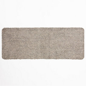 Bowden Polyester Cotton Washable Runner with TPR Backing 50x120cm Granite Colour