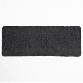 Bowden Polyester Cotton Washable Runner with TPR Backing 50x120cm Graphite Colour