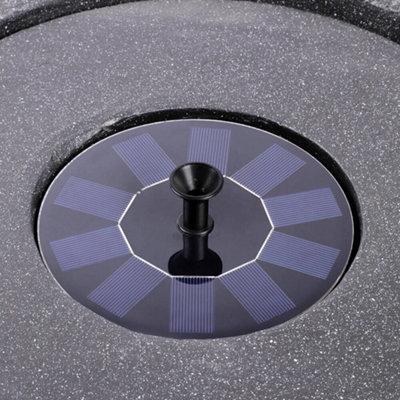 Bowl Stone Solar Water Feature - Dark Grey