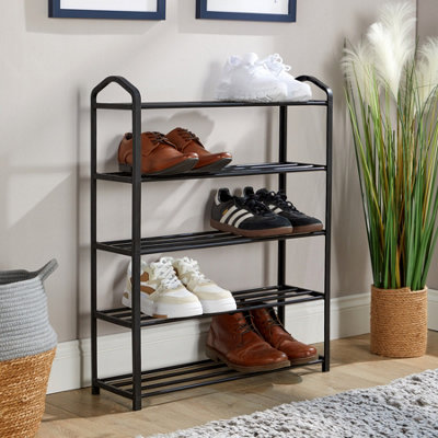 Bowland 5 Tier Metal Plastic Shoe Storage Rack Hallway Entryway Shelving