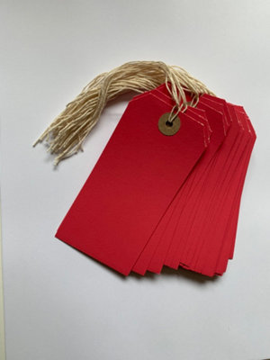 Box of 1000 Red Strung Tags 120mm x 60mm