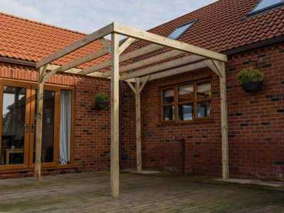 Box pergola, wooden diy kit , 3m x 3.6m (Natural finish)