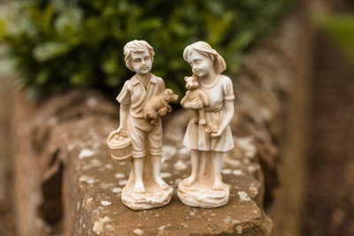 Boy & Girl Stone Effect Ornaments