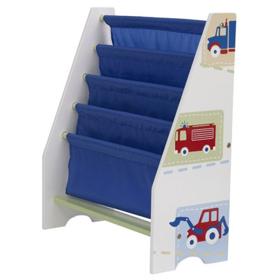 Boys Vehicles Freestanding Sling Bookcase