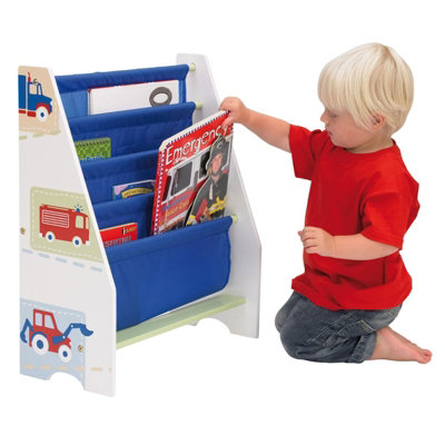 Boys Vehicles Freestanding Sling Bookcase