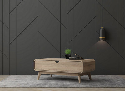 BR15, 2 Drawer Coffee Table, Light Oak
