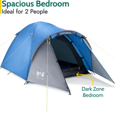 Bracken 2 Man Tent With Porch Waterproof at 3000mm HH Camping Festival Trail Trail