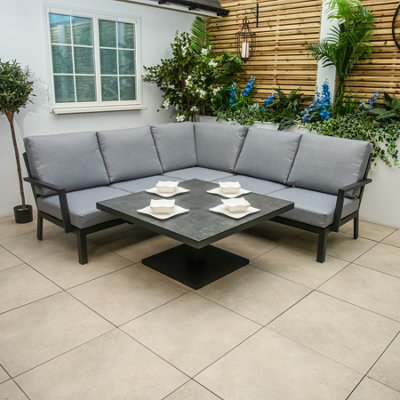 Bracken Outdoors Miami Deluxe Aluminium Compact Corner Set with Adjustable Table