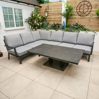 Bracken Outdoors Miami Deluxe Aluminium Rectangular Corner set with Adjustable Table - 5