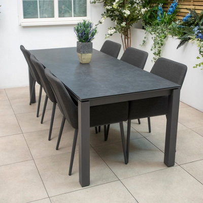 Bracken Outdoors Milano 6 Seat Rectangular Fabric Garden Furniture Dining Set | DIY at B&Q