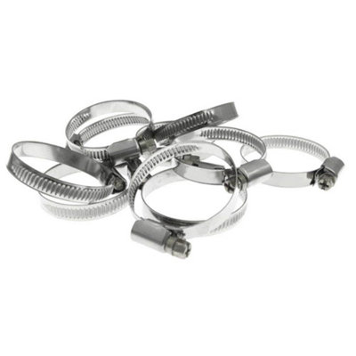 Bradas 10 x 70-90mm Stainless Steel Hose Clips Pipe Clamps - Jubilee Type