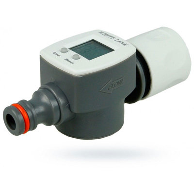 Bradas Liter/Gallon Garden Water Counter Meter with LCD Quick Connector + Adaptor