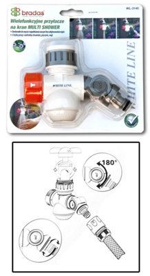 Bradas Multifunction Tap Adapter For Garden Watering with Shower for Tools Cleaning
