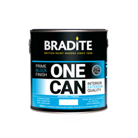 Bradite One Can Eggshell Multi-Surface Primer and Finish (OC64) 2.5L - (BS 4800 18-E-50) Ribbon blue / Cirrus