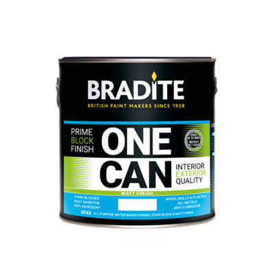 Bradite One Can Matt Multi-Surface Primer and Finish (OC63) 2.5L - (RAL 1032) Broom yellow