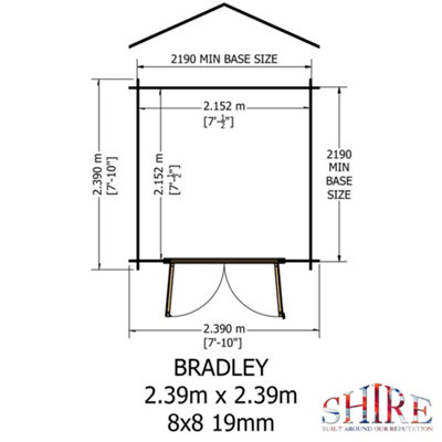Bradley 19 mm Log Cabin 8 x 8 Feet - 6