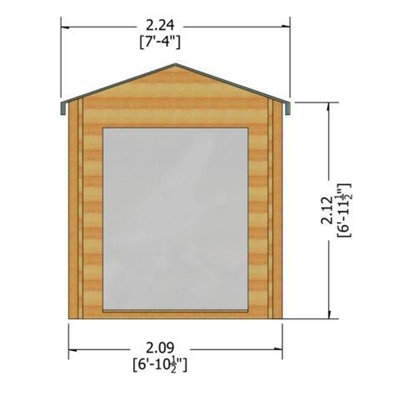 Bradley Log Cabin Home Office Garden Room Approx 7 x 7 Feet - 3