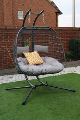 Double hanging egg online chair grey