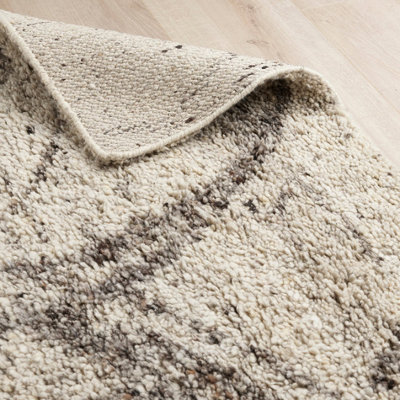 Brae Hand Knotted Wool Rug - Natural & Dark Brown - 200 x 290 cm