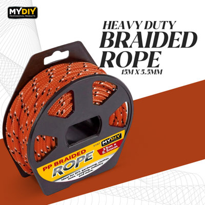 Braided Rope 15M Polypropylene Rope on Reel Strong Heavy Duty ...