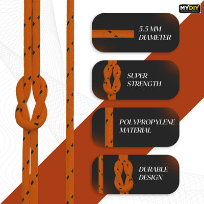 Braided Rope 15M Polypropylene Rope on Reel Strong Heavy Duty ...