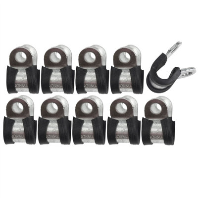 Brake Pipe Clips Rubber Lined P Clips 5/16" (7.9mm) lines Pack of 10 FL32