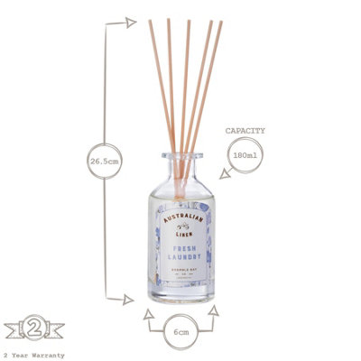 Bramble Bay - Australian Linen Scented Candle & Diffuser Set - 250g/180ml - Fresh Laundry - 2pc - 6