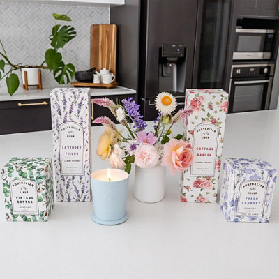Bramble Bay - Australian Linen Scented Candle & Diffuser Set - 250g/180ml - Vintage Cotton - 2pc - 5