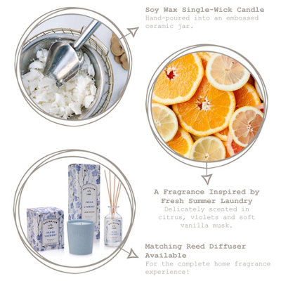 Bramble Bay - Australian Linen Soy Wax Scented Candle - 250g - Fresh Laundry