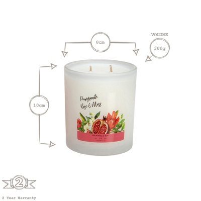 Bramble Bay - Bath & Body Soy Wax Scented Candle - 300g - Pomegranate, Rose & Moss