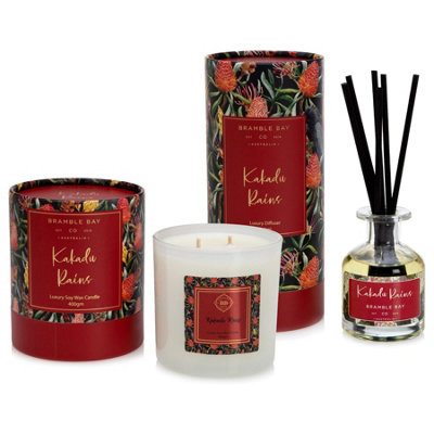 Bramble Bay - Botanical Scented Candle & Diffuser Set - 400g/150ml - Kakadu Rains - 2pc
