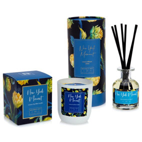 Bramble Bay - Botanical Scented Votive Candle & Diffuser Set - 185g/150ml - New York Moment - 2pc
